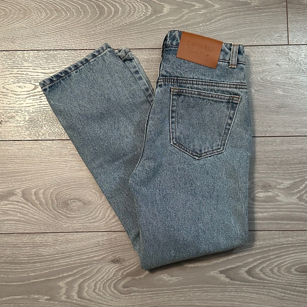 Roberto Cavalli Class Light Wash Straight Jeans